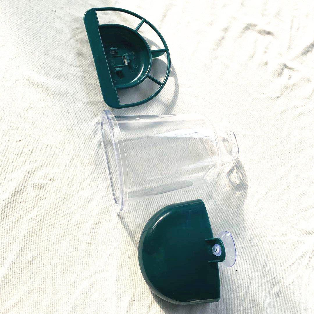 Green Nature-Inspired Hanging Bird Feeder With Detachable Roof