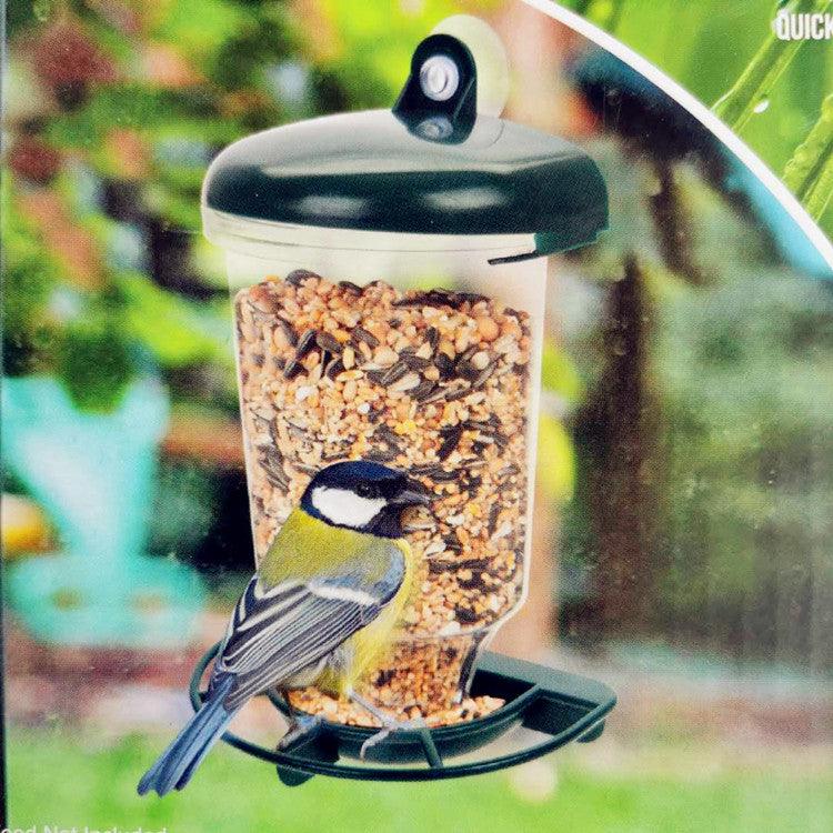 Green Nature-Inspired Hanging Bird Feeder With Detachable Roof