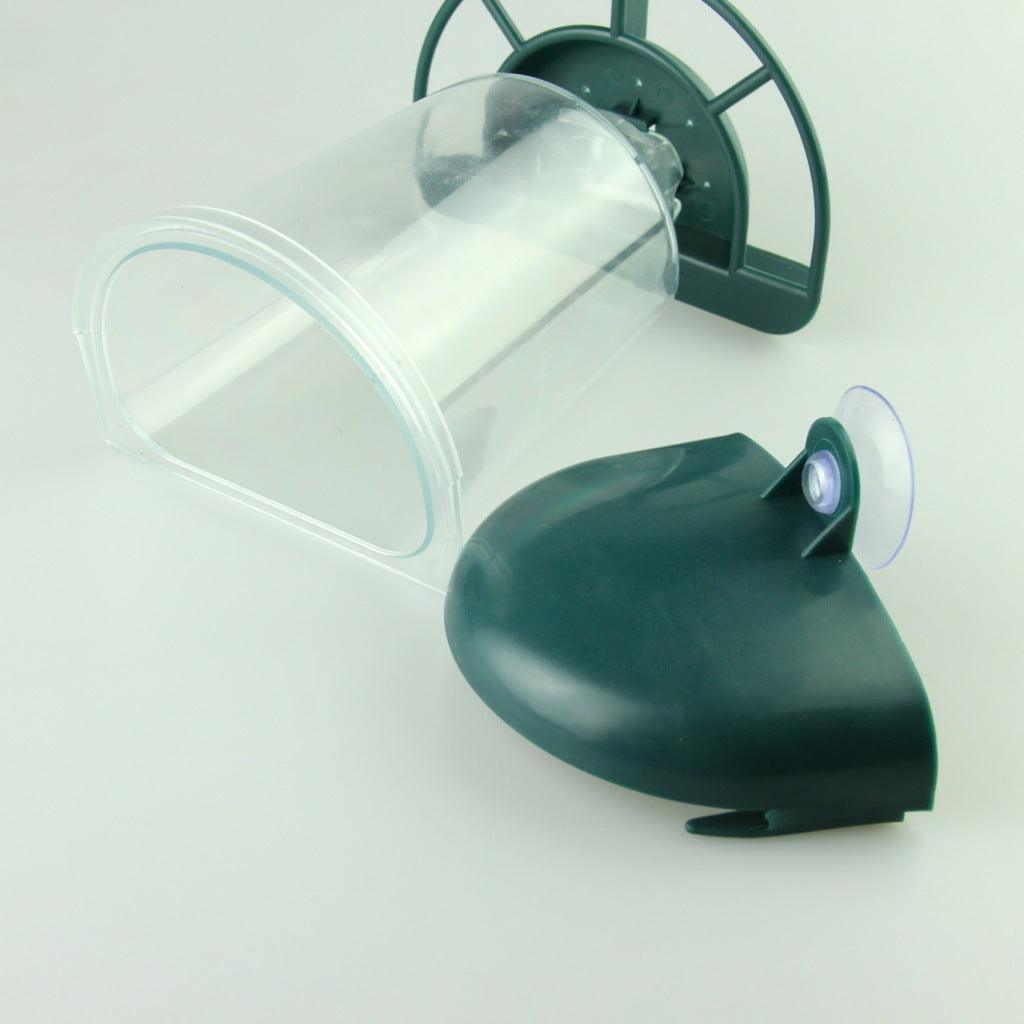 Green Nature-Inspired Hanging Bird Feeder With Detachable Roof